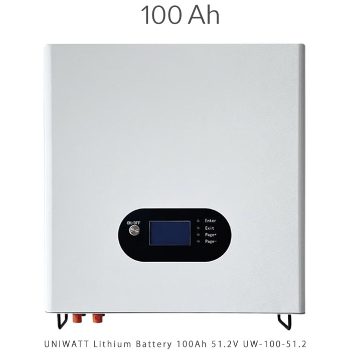 باتری 100 آمپرساعت 51.2 ولت لیتیومی 5.12 کیلووات ساعتی برند UNIWATT سری لیتیومی